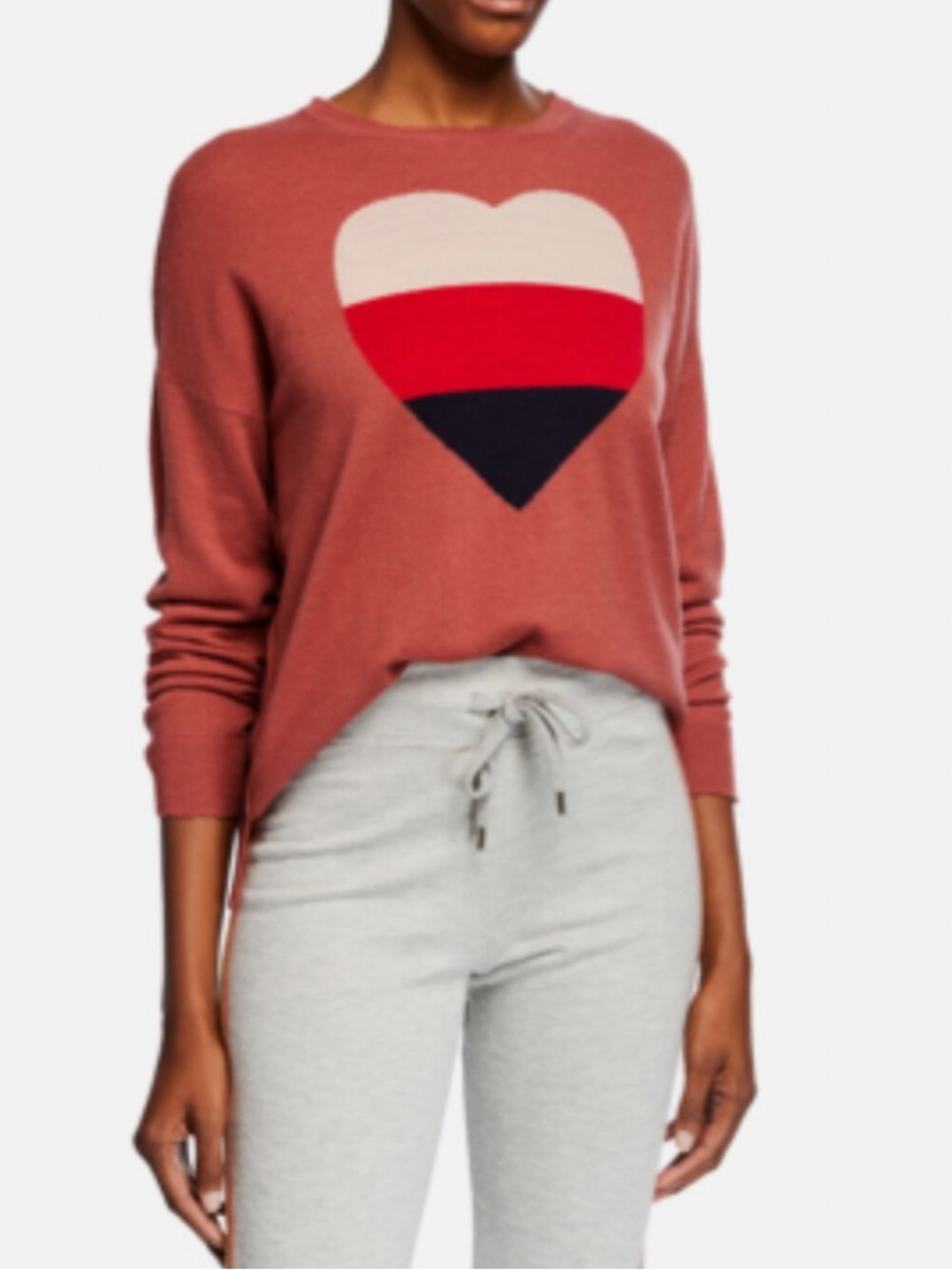 Sundry Womens Sz 2 Medium Heart Sweater Cashmere Wool